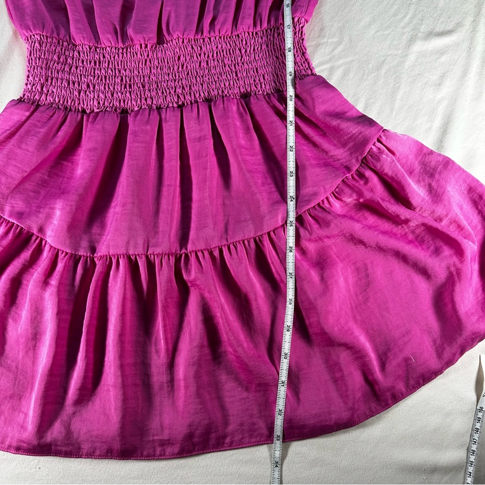 1.STATE Smocked Waist Dress Hot Pink graduation date spring balletcore summer - Picture 9 of 9